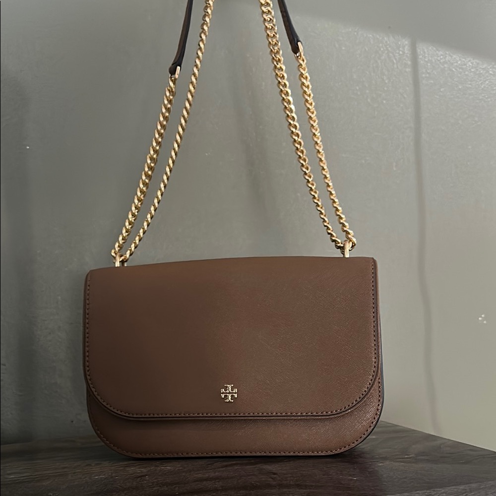Tory Burch Brown Leather Emerson Shoulder Bag - Picture 3 of 8